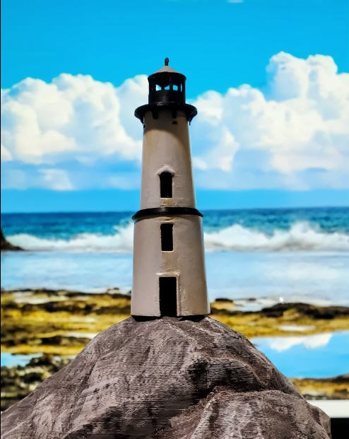 N scale Rock Island Lighthouse located in the Thousand Islands